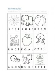 English Worksheet: Beginning sounds