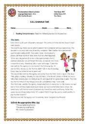 English Worksheet: Grammar Test