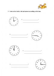 English Worksheet: Hours