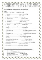 English Worksheet: Comparatives and superlatives