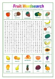 Fruit Wordsearch