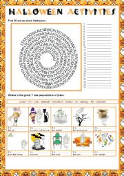 English Worksheet: HALLOWEEN ACTIVITIES