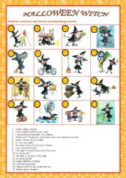 English Worksheet: HALLOWEEN WITCH