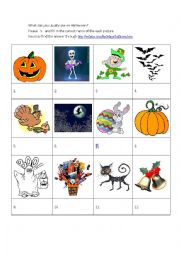 English Worksheet: Halloween worksheet