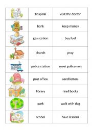 English Worksheet: Places in town