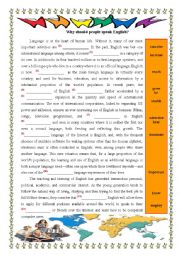 English Worksheet: Why Should People Speak English? 