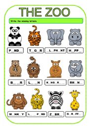 English Worksheet: THE ZOO