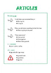English Worksheet: a/an/the articles