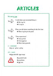 English Worksheet: a/an/the articles