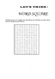 English Worksheet: Irregular verbs wordsquare