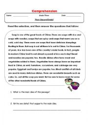 English Worksheet: Main Idea and Detail 