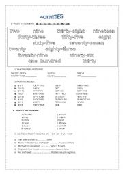 English Worksheet: HOMEWORK ACTIVITIES 