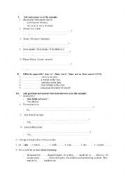 English Worksheet: to be ; there is/ there are; plural forms