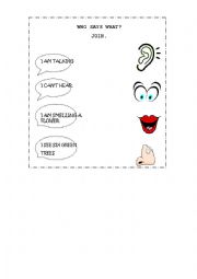 English Worksheet: Senses