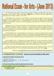 English Worksheet: The Moroccan National Exam - for Arts students - (Normal Session 2013)..very new! 