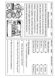 English Worksheet: Reading comprehension