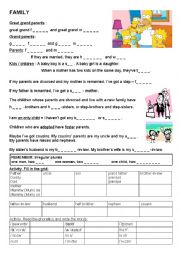 English Worksheet: family vocabulary