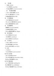 English Worksheet: 48 irregular verbs with examples