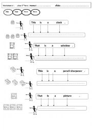 English Worksheet: demostratives