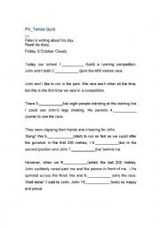 English Worksheet: Tenses Quiz for Grade 4