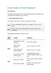 Difference between Present Simple  and Present Continuous