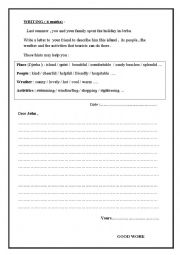 English Worksheet: writing about jerba