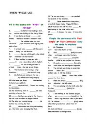 English Worksheet: Use Of When-While