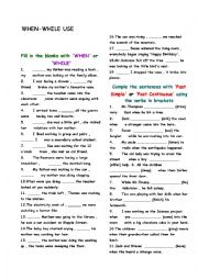 English Worksheet: Use Of When-While