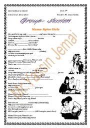 English Worksheet: Time for a song
