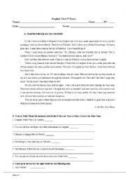 English Worksheet: 8th Form TEST