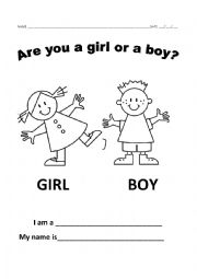 English Worksheet: Girl or boy