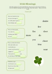 English Worksheet: Irish Blessings