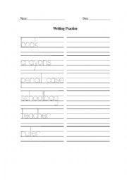 Tracing classroom vocabulary