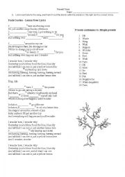 English Worksheet: Present tense song