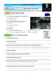 English Worksheet: DEATH NOTE - EPISODE 1