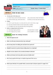 English Worksheet: THE BIG BANG THEORY - first episode