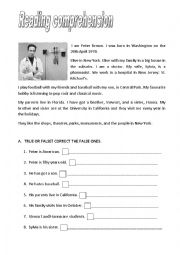 English Worksheet: Reading Comprehension