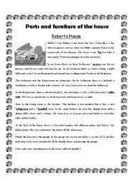 English Worksheet: Parts and furniture of the house