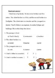 English Worksheet: My Family