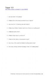 English Worksheet: Taipei 101 Listening Comprehension