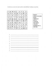 English Worksheet: Musical instruments