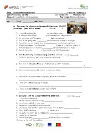 English Worksheet: grammar test