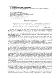 English Worksheet: Typically american