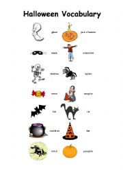 English Worksheet: Halloween Vocabulary