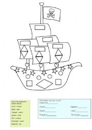 English Worksheet: shapes and colours