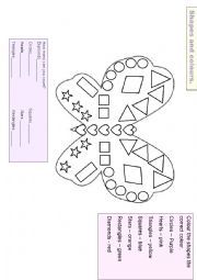 English Worksheet: colours and shapes