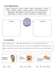 Multiple Intelligence / Right Brained or Left Brained