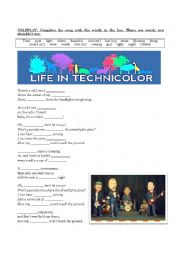English Worksheet: Life in technicolor -Coldplay