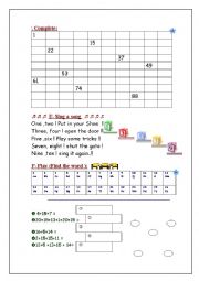 English Worksheet: numbers