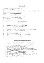 English Worksheet: past simple or past continuous?